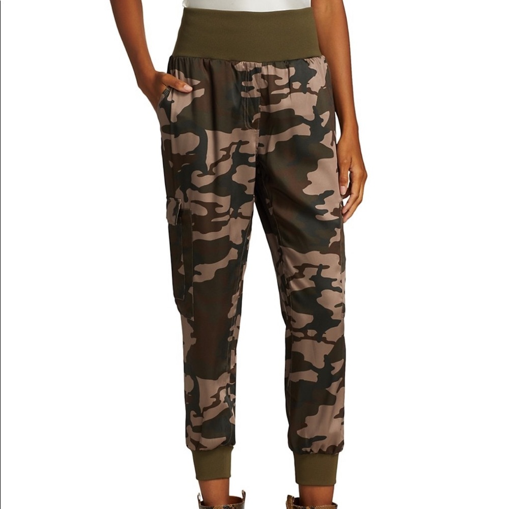 Cinq A Sept Giles High-Waist Camo Jogger Pants